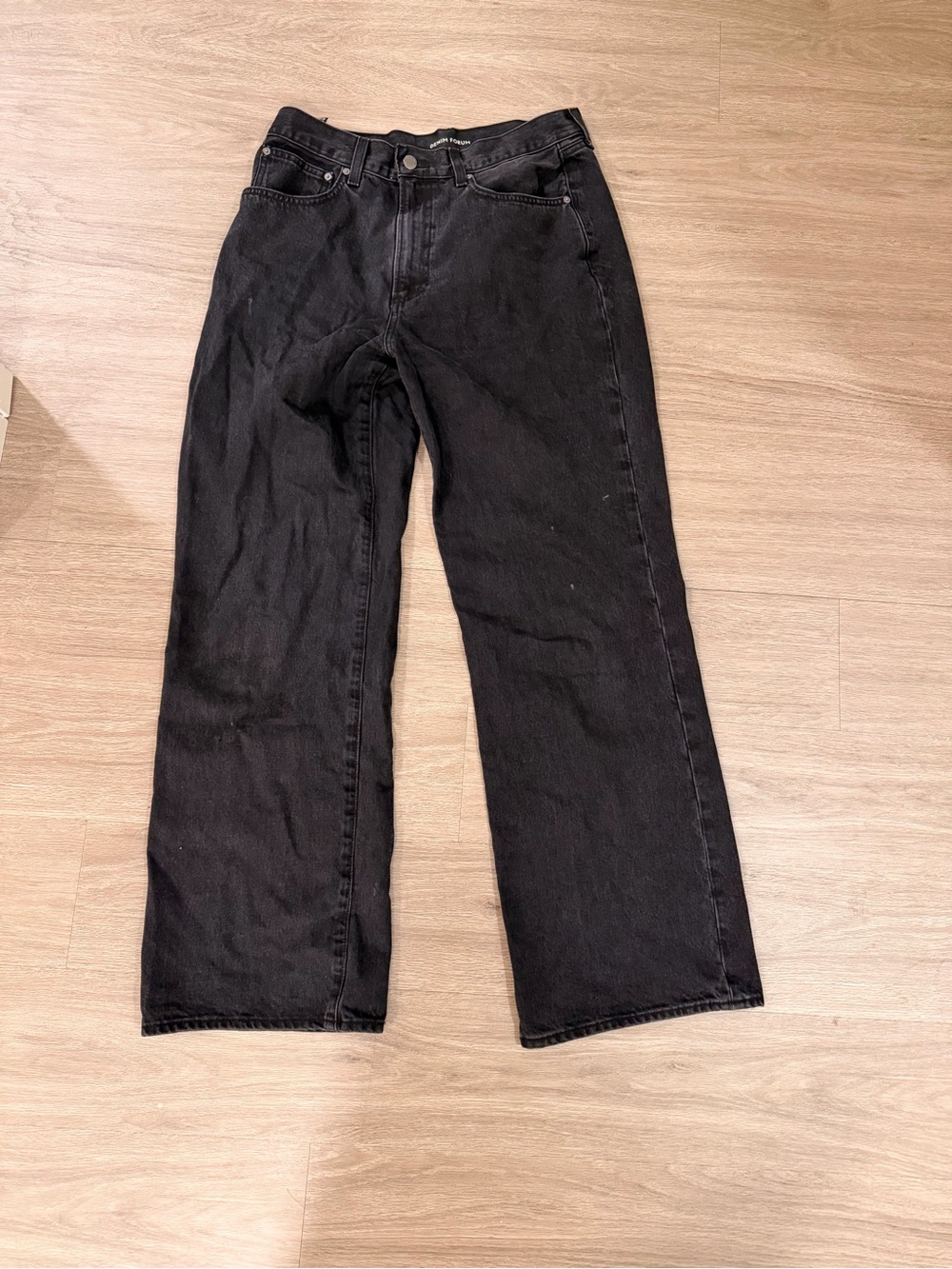 Denim Forum Women’s High-Rise Black Wide-Leg Jeans
